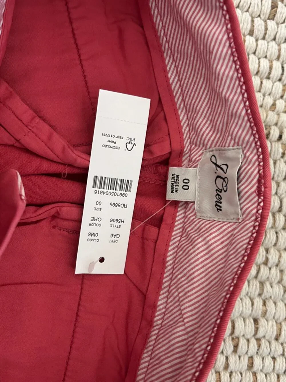 J.Crew Red/Coral Chino Shorts – Size 00